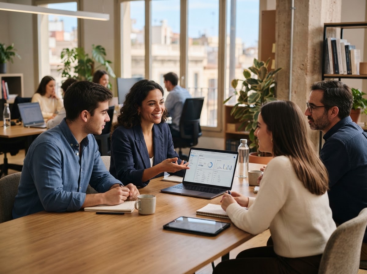 Quoralis Cevantor, equipo revisando modelos predictivos de análisis financiero