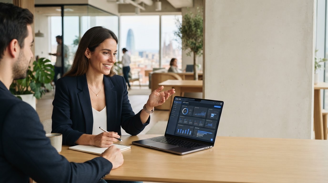 Quoralis Cevantor, panel de análisis predictivo mostrando una curva de crecimiento de capital basada en datos de mercado